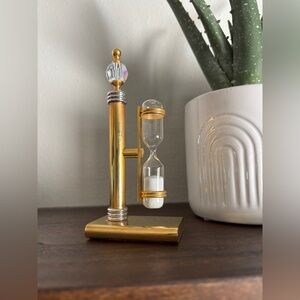 Vintage Premium Bright Brass Sand Timer 3 Minute White Sand Hour Glass